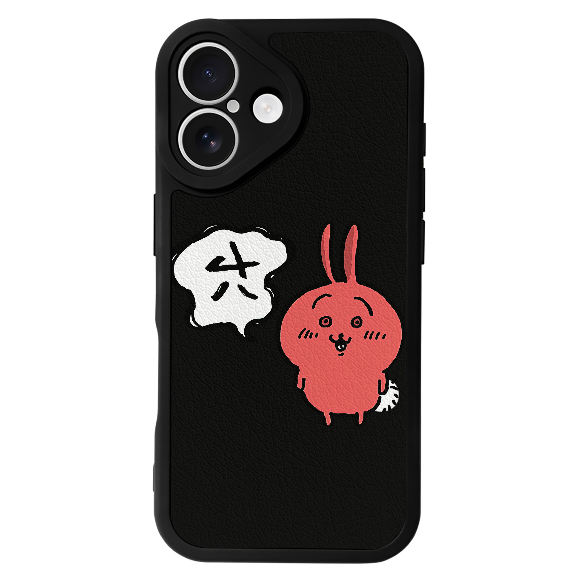 （画像用） ちいかわ ハチワレ Chii-kawa hachiware 【iPhone 16シリーズ対応】シリコンスマホケース（レザー調） 材質：シリコン